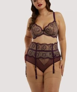 Dita Von Teese Lingerie Suspenders Evelina Aubergine Curve Suspender