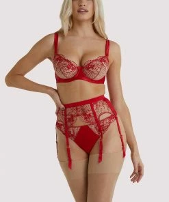 Dita Von Teese Lingerie Outlet Julie's Roses Red Suspender