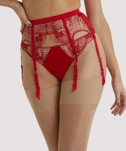 Dita Von Teese Lingerie Outlet Julie's Roses Red Suspender
