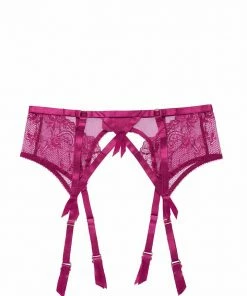 Dita Von Teese Lingerie Retro Bras Madame X Magenta Curve Suspender Belt