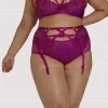 Dita Von Teese Lingerie Retro Bras Madame X Magenta Curve Suspender Belt