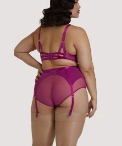 Dita Von Teese Lingerie Retro Bras Madame X Magenta Curve Suspender Belt