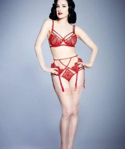 Dita Von Teese Lingerie Outlet Maestra Red Suspender