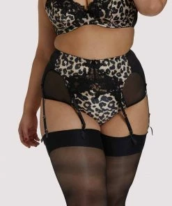 Dita Von Teese Lingerie Millicent Leopard Curve Suspender Belt