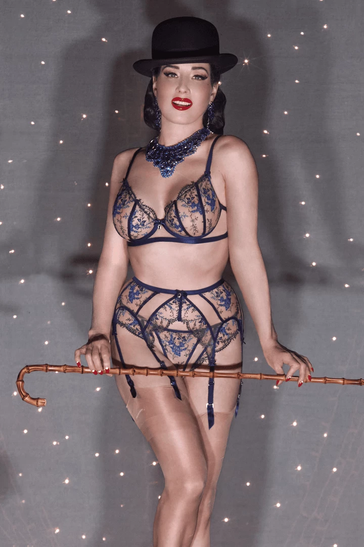 Dita Von Teese Lingerie Queens Blue Femmoiselle Suspender Suspenders 5 Dita Von Teese Lingerie Queens Blue Femmoiselle Suspender Suspenders