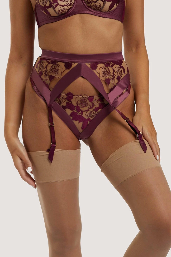 Dita Von Teese Lingerie Rosabelle Dark Cherry Suspender 3 Dita Von Teese Lingerie Rosabelle Dark Cherry Suspender