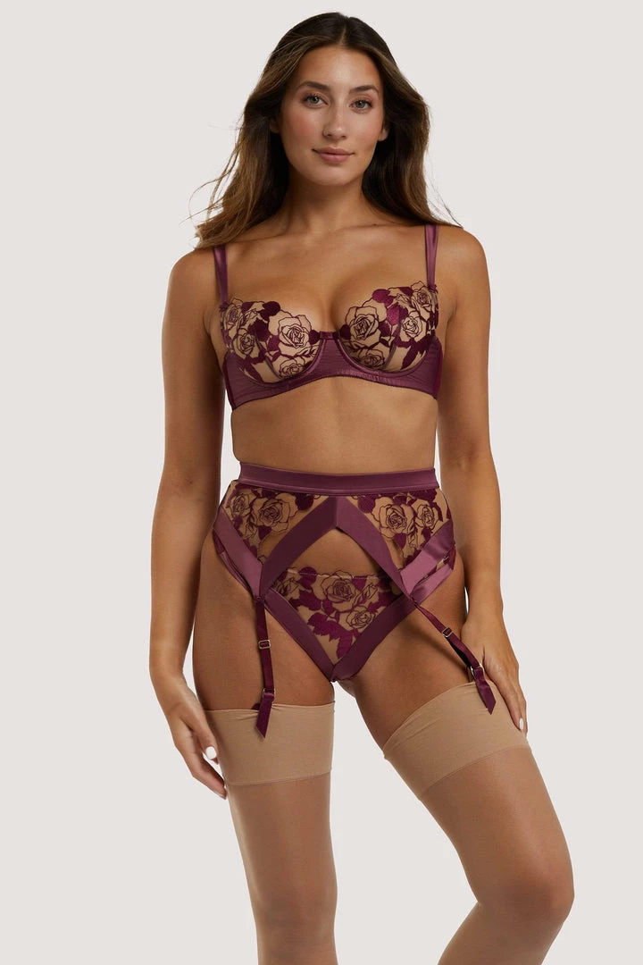 Dita Von Teese Lingerie Rosabelle Dark Cherry Suspender 6 Dita Von Teese Lingerie Rosabelle Dark Cherry Suspender