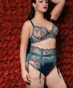 Dita Von Teese Lingerie Suspenders Severine Shady Spruce Curve Suspender