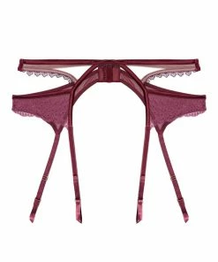 Felicity Hayward X PP Astrid Merlot Lace And Trim Cut Out Suspender