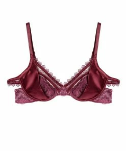Felicity Hayward X PP Astrid Merlot Lace And Trim Bra Bras