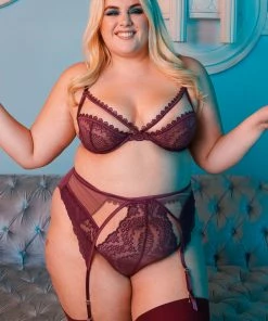 Felicity Hayward X PP Astrid Merlot Lace And Trim Bra Bras