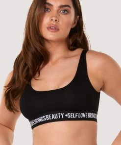 Felicity Hayward X PP Non Wired Bras Self Love Black Crop Top