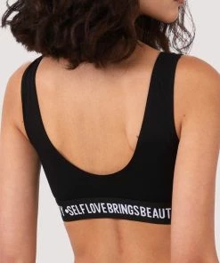 Felicity Hayward X PP Non Wired Bras Self Love Black Crop Top