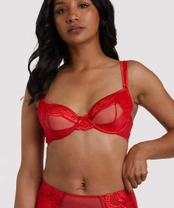 Felicity Hayward X PP Leona Red Plunge Bra Outlet
