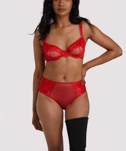 Felicity Hayward X PP Leona Red Plunge Bra Outlet