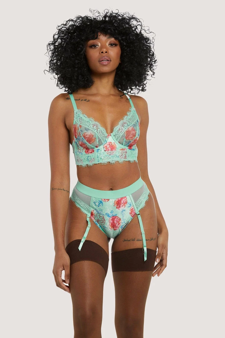 Felicity Hayward X PP Outlet Sabey Mint Floral Longline Bra 4 Felicity Hayward X PP Outlet Sabey Mint Floral Longline Bra