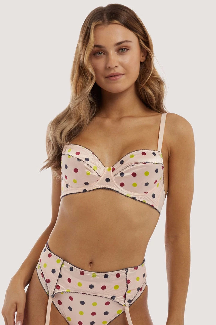 Felicity Hayward X PP Rowswell Polka Dot Peach Bra Outlet 4 Felicity Hayward X PP Rowswell Polka Dot Peach Bra Outlet