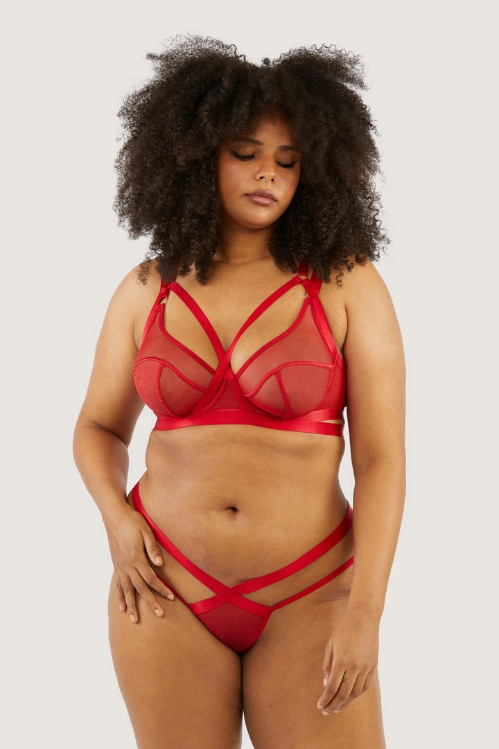 Felicity Hayward X PP Bras Mercury Red Harness Mesh Balcony Bra 10 Felicity Hayward X PP Bras Mercury Red Harness Mesh Balcony Bra