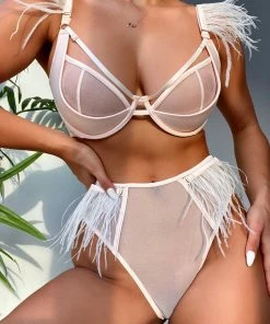 Felicity Hayward X PP Phoenix Blush Mesh And Satin Feather Bra Open Cup Bras 28 Felicity Hayward X PP Phoenix Blush Mesh And Satin Feather Bra Open Cup Bras