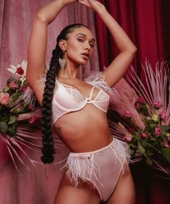 Felicity Hayward X PP Phoenix Blush Mesh And Satin Feather Bra Open Cup Bras 20 Felicity Hayward X PP Phoenix Blush Mesh And Satin Feather Bra Open Cup Bras