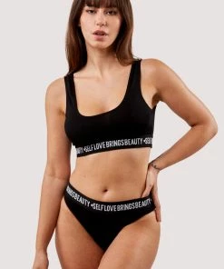 Felicity Hayward X PP Non Wired Bras Self Love Black Crop Top