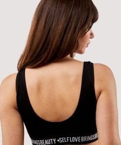 Felicity Hayward X PP Non Wired Bras Self Love Black Crop Top