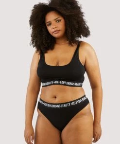 Felicity Hayward X PP Non Wired Bras Self Love Black Crop Top