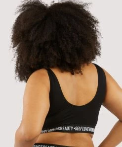 Felicity Hayward X PP Non Wired Bras Self Love Black Crop Top