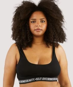 Felicity Hayward X PP Non Wired Bras Self Love Black Crop Top