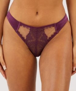 Felicity Hayward X PP Astrid Merlot Lace And Trim Brief Luxe Bras