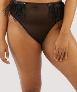 Felicity Hayward X PP Electra Black Feather High Waisted Brief