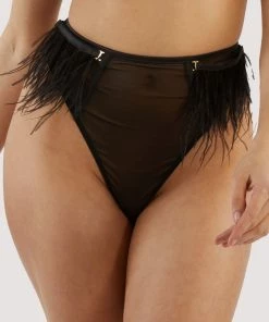 Felicity Hayward X PP Electra Black Feather High Waisted Brief