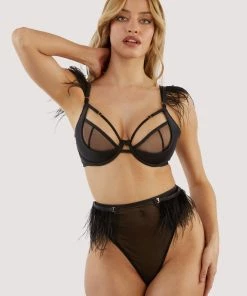 Felicity Hayward X PP Electra Black Feather High Waisted Brief