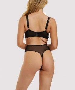 Felicity Hayward X PP Suede Lace Black Thong