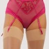 Felicity Hayward X PP Lyra Pink Embroidered High Waisted Suspender Brief