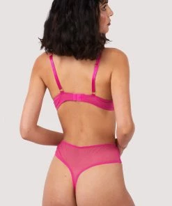 Felicity Hayward X PP Luxe Bras Ophelia Pink Cut Out Lace High Waist Brief