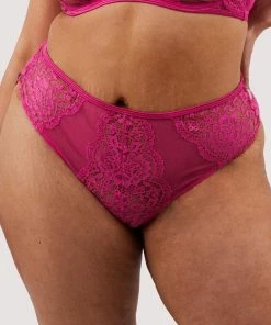 Felicity Hayward X PP Luxe Bras Ophelia Pink Cut Out Lace High Waist Brief