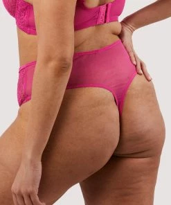 Felicity Hayward X PP Luxe Bras Ophelia Pink Cut Out Lace High Waist Brief