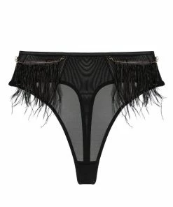 Felicity Hayward X PP Electra Black Feather High Waisted Brief