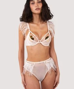 Felicity Hayward X PP Phoenix Blush Feather High Waisted Brief Luxe Bras
