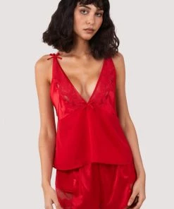 Felicity Hayward X PP Nightwear Cupid Pink And Red Love Hearts Cami Top & Shorts