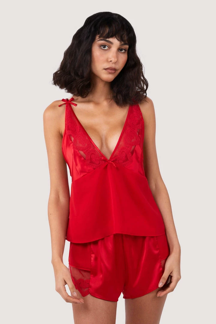 Felicity Hayward X PP Nightwear Cupid Pink And Red Love Hearts Cami Top & Shorts 3 Felicity Hayward X PP Nightwear Cupid Pink And Red Love Hearts Cami Top & Shorts