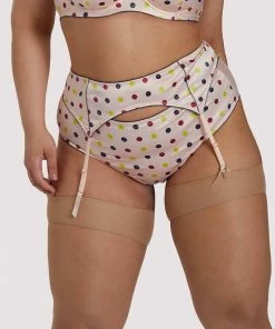 Felicity Hayward X PP Rowswell Polka Dot Peach Suspender