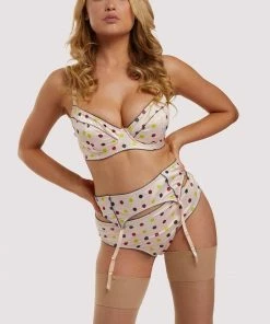 Felicity Hayward X PP Rowswell Polka Dot Peach Suspender