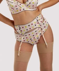 Felicity Hayward X PP Rowswell Polka Dot Peach Suspender