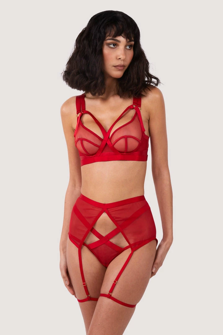 Felicity Hayward X PP Suspenders Mercury Red Mesh Harness Suspender 9 Felicity Hayward X PP Suspenders Mercury Red Mesh Harness Suspender