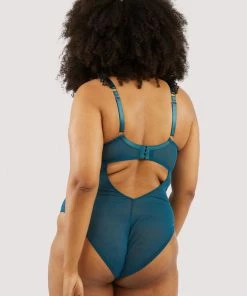 FFFB X Playful Promises Bodies Persephone Teal And Black Wired Lace Body
