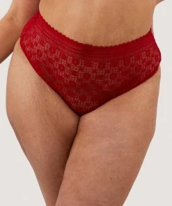 FFFB X Playful Promises Maia Red High Waisted Lace Thong