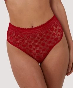 FFFB X Playful Promises Maia Red High Waisted Lace Thong