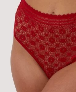 FFFB X Playful Promises Maia Red High Waisted Lace Thong
